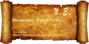 Neumayer Edvárd névjegykártya